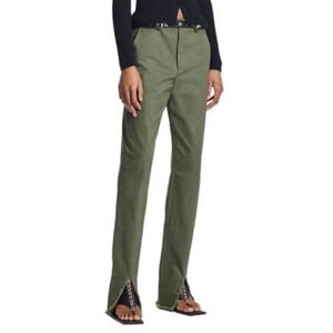 Dion Lee Olive Split-Hem Straight Leg Pants - Women SZ XS